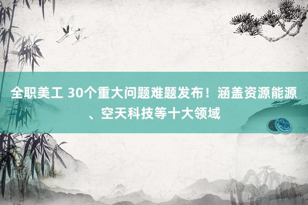 全职美工 30个重大问题难题发布！涵盖资源能源、空天科技等十大领域